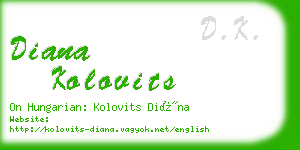 diana kolovits business card